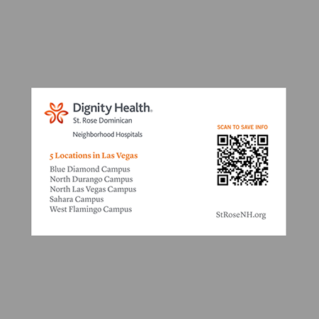Dignity Health Regional Business Cards