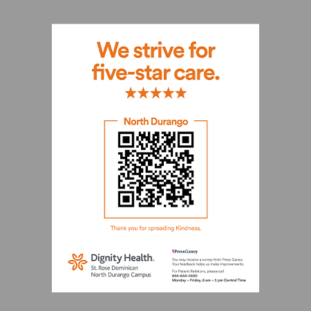 Dignity Health North Durango - QR Review Flyers