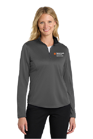 Port Authority Women's Silk Touch 1/4-Zip, Grey - DIG