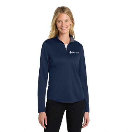 Port Authority Women's Silk Touch 1/4-Zip, Navy - Emerus