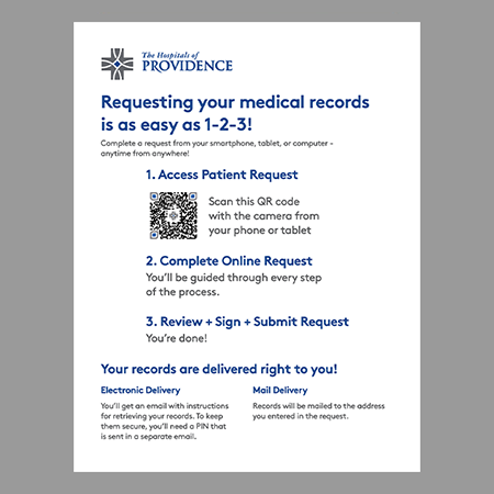 The Hospitals of Providence Medical Records Request Flyer