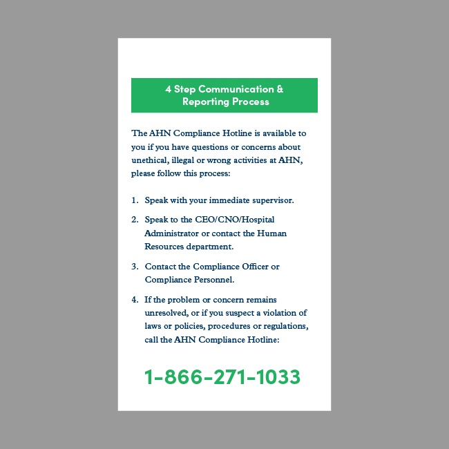 AHN Compliance Card #2