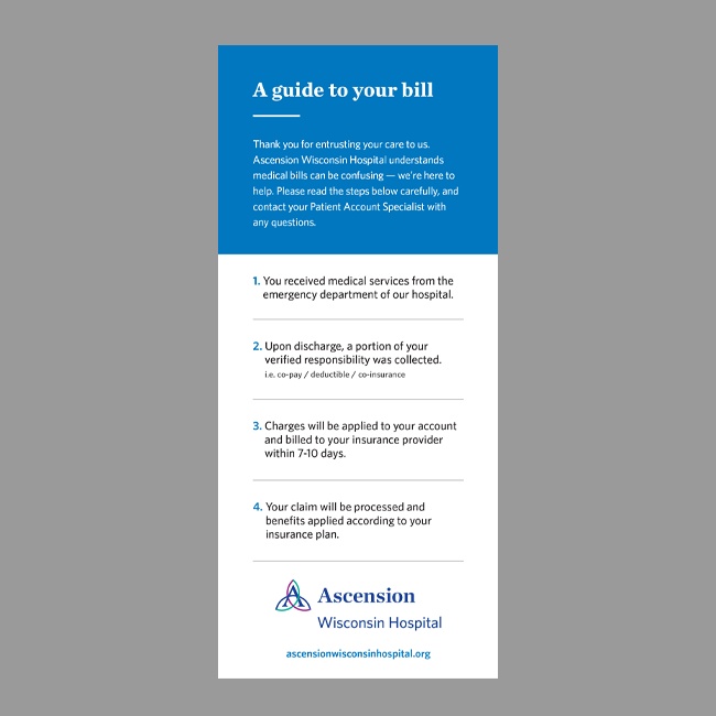 Ascension Wisconsin Hospital Billing Process Card