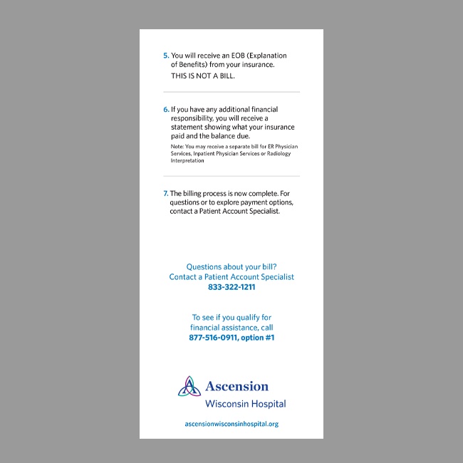 Ascension Wisconsin Hospital Billing Process Card #2