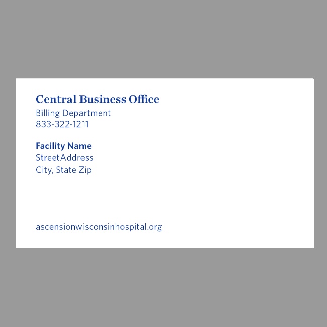 Ascension Wisconsin Hospital CBO Business Card