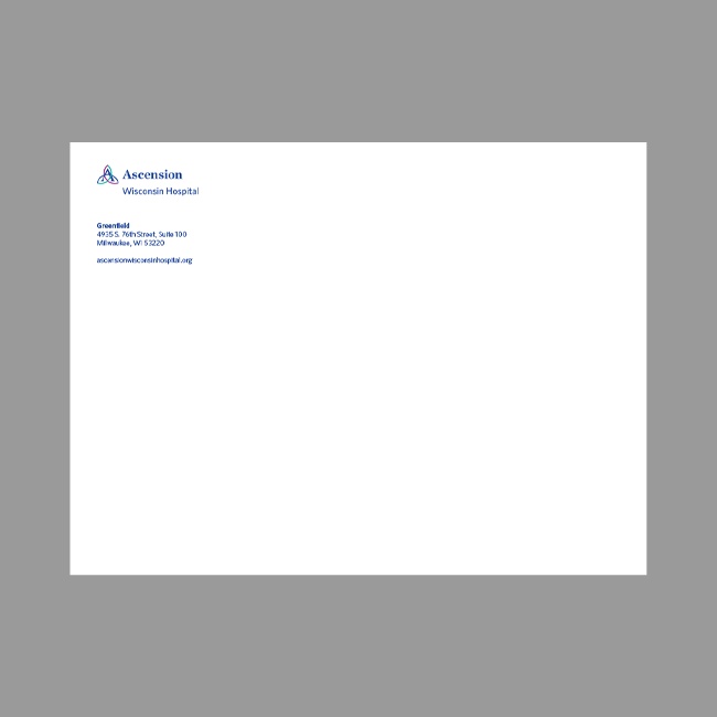 Ascension Wisconsin Hospital Catalog Envelope
