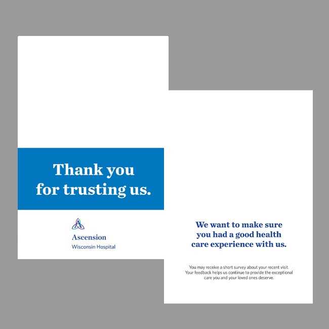 Ascension Wisconsin Hospital Thank You Cards