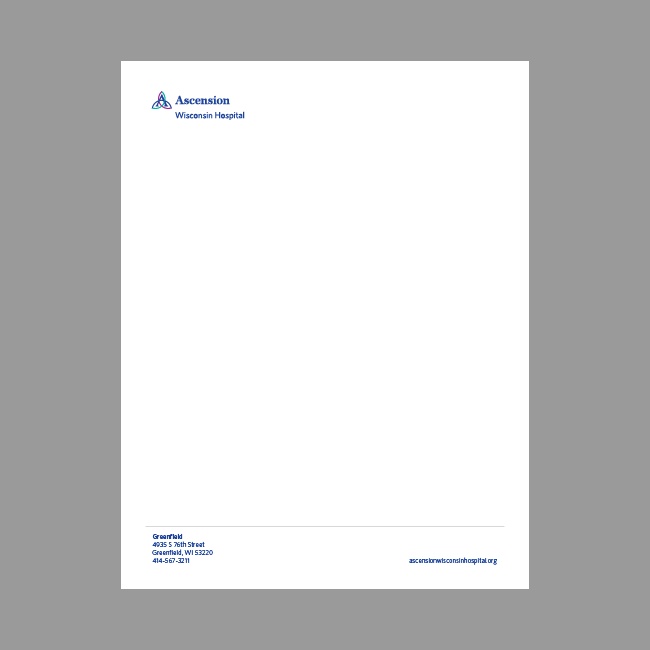 Ascension Wisconsin Hospital Inpatient Letter