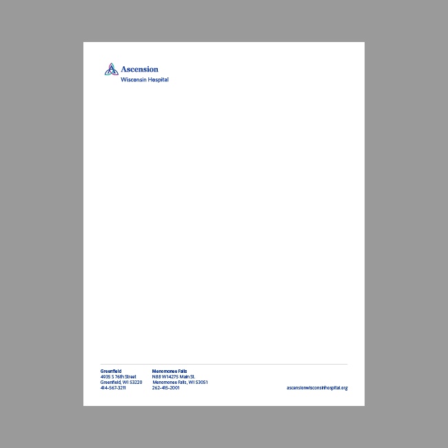 Ascension Wisconsin Hospital Inpatient Letter #3