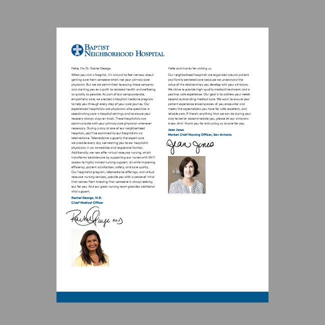 BNH Inpatient Video Welcome Letter