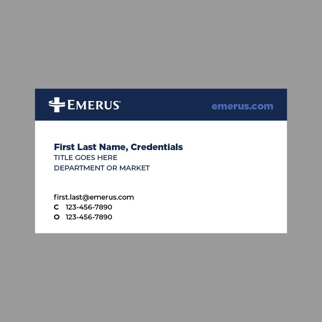 Emerus Corporate  Business Card #2