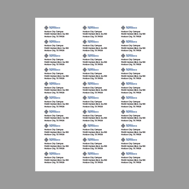 The Hospitals of Providence Address Labels (Digital Download, see below)