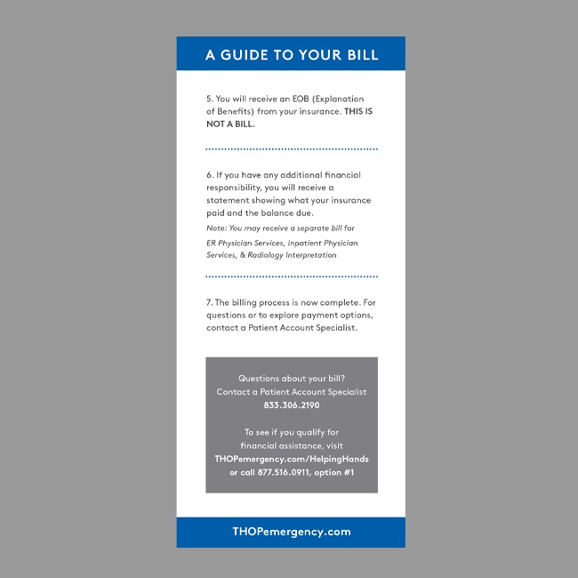 The Hospitals of Providence Billing Process Card #2