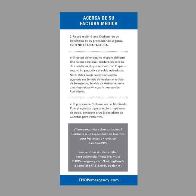 The Hospitals of Providence Billing Process Card #4