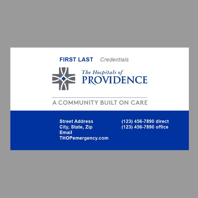 The Hospitals of Providence Business Card