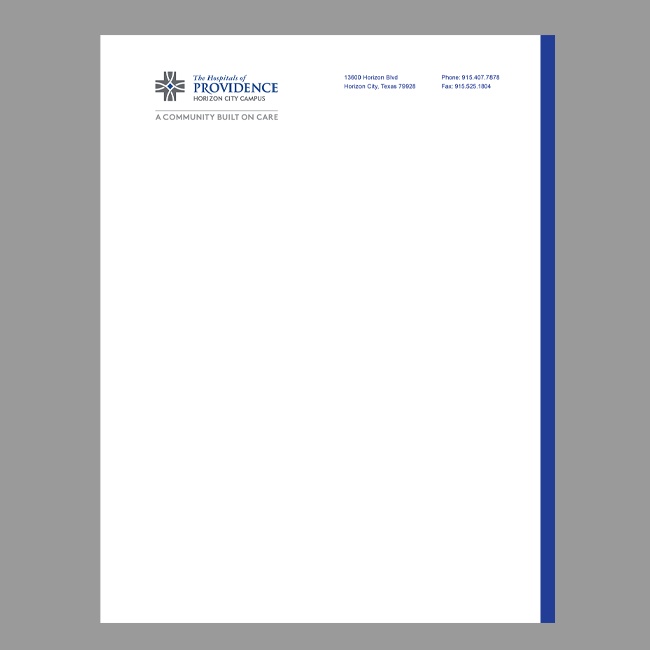 The Hospitals of Providence Letterhead