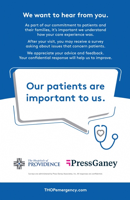 The Hospitals of Providence Press Ganey Poster - English