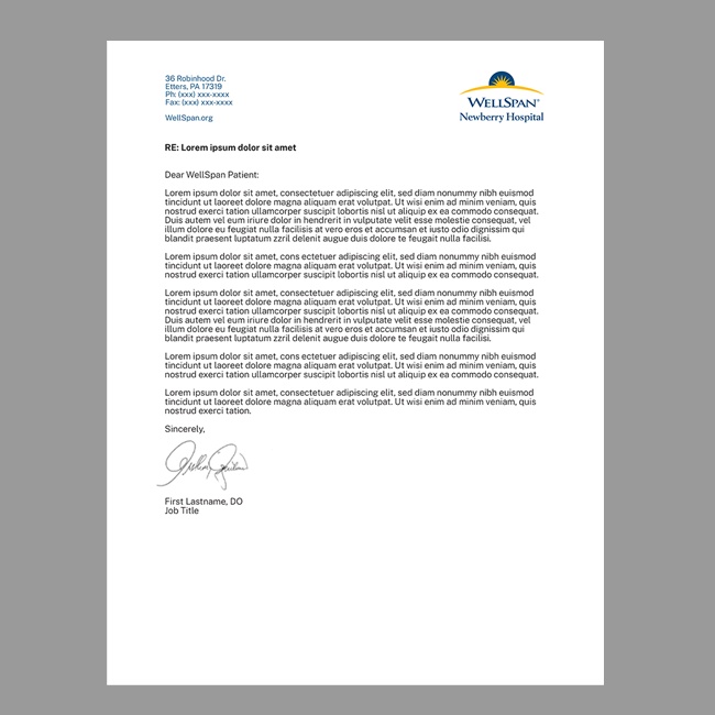 WellSpan Letterhead #2