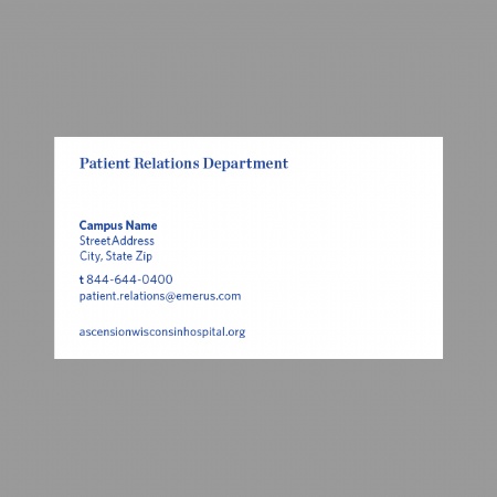 Ascension Wisconsin Hospital Grievance Card