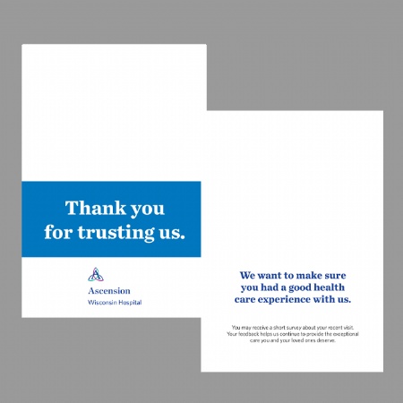 Ascension Wisconsin Hospital Thank You Cards