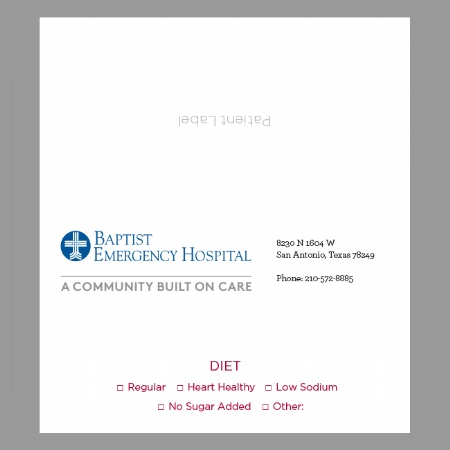 BNH Dietary Tent Card