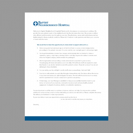 BNH Inpatient Letter