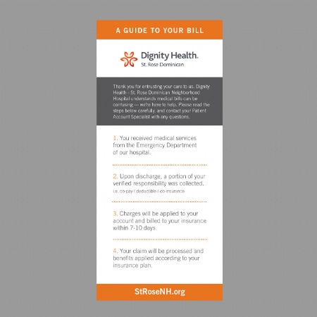 Dignity Health Billing Process Card