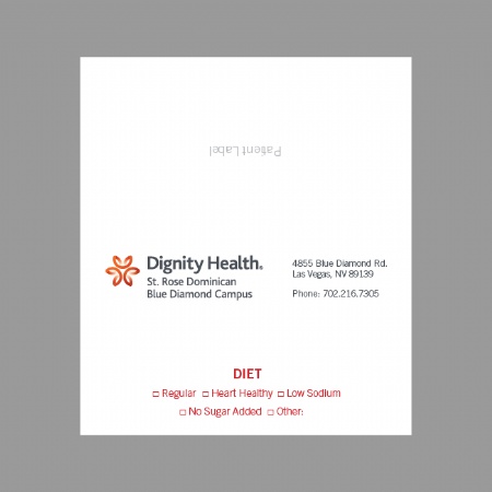 Dignity Health Dietary Tent Card
