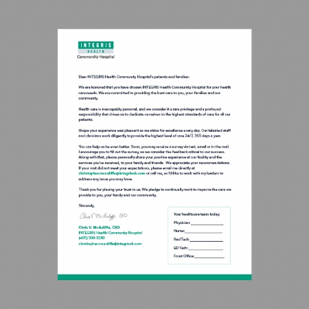 Integris Inpatient Letter