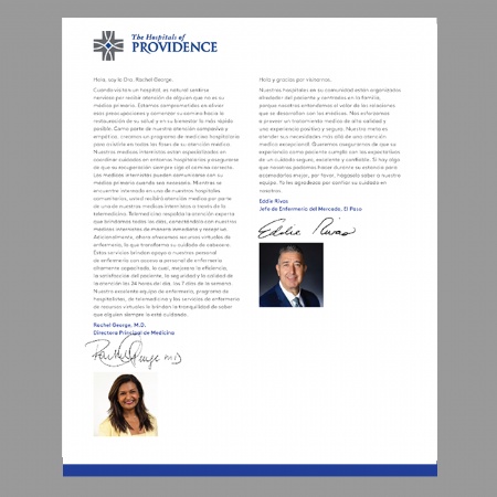 The Hospitals of Providence Inpatient Video Letter, Spanish