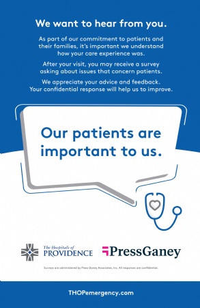 The Hospitals of Providence Press Ganey Poster - English